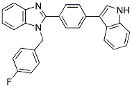 1-(4-FLUORO-BENZYL)-2-[4-(1H-INDOL-3-YL)-PHENYL]-1H-BENZOIMIDAZOLE Struktur