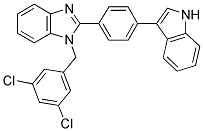 1-(3,5-DICHLORO-BENZYL)-2-[4-(1H-INDOL-3-YL)-PHENYL]-1H-BENZOIMIDAZOLE Struktur