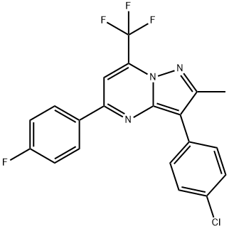 3-(4-CHLOROPHENYL)-5-(4-FLUOROPHENYL)-2-METHYL-7-(TRIFLUOROMETHYL)PYRAZOLO[1,5-A]PYRIMIDINE Struktur