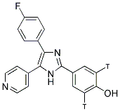 4-[4-(-FLUOROPHENYL)-5-(4-PYRIDINYL)-1H-IMIDAZOL-2-YL]-[2,6-3H]-PHENOL Struktur