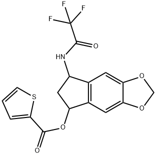 7-[(2,2,2-TRIFLUOROACETYL)AMINO]-6,7-DIHYDRO-5H-INDENO[5,6-D][1,3]DIOXOL-5-YL 2-THIOPHENECARBOXYLATE Struktur