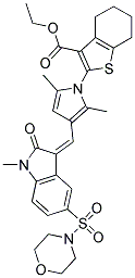 (Z)-ETHYL 2-(2,5-DIMETHYL-3-((1-METHYL-5-(MORPHOLINOSULFONYL)-2-OXOINDOLIN-3-YLIDENE)METHYL)-1H-PYRROL-1-YL)-4,5,6,7-TETRAHYDROBENZO[B]THIOPHENE-3-CARBOXYLATE Struktur