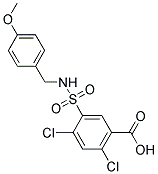 2,4-DICHLORO-5-([(4-METHOXYBENZYL)AMINO]SULFONYL)BENZOIC ACID Struktur