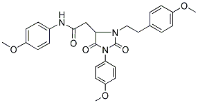 2-(3-(4-METHOXYPHENETHYL)-1-(4-METHOXYPHENYL)-2,5-DIOXOIMIDAZOLIDIN-4-YL)-N-(4-METHOXYPHENYL)ACETAMIDE Struktur