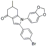 1-BENZO[D]1,3-DIOXOLAN-5-YL-2-(4-BROMOPHENYL)-6-METHYL-5,6,7-TRIHYDROINDOL-4-ONE Struktur