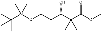 (+)-METHYL (3S)-5-[(TERT-BUTYLDIMETHYLSILYL)OXY]-3-HYDROXY-2,2-DIMETHYLPENTANOATE Struktur