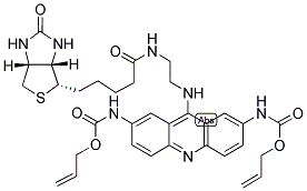 2,7-BIS(ALLOXYCARBONYLAMINO)-9-(BIOTINYLAMINOETHYLAMINO)ACRIDINE Struktur