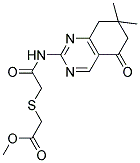 METHYL ({2-[(7,7-DIMETHYL-5-OXO-5,6,7,8-TETRAHYDROQUINAZOLIN-2-YL)AMINO]-2-OXOETHYL}THIO)ACETATE Struktur