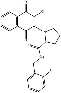 1-(3-CHLORO-1,4-DIOXO-1,4-DIHYDRO-2-NAPHTHALENYL)-N-(2-FLUOROBENZYL)-2-PYRROLIDINECARBOXAMIDE Struktur