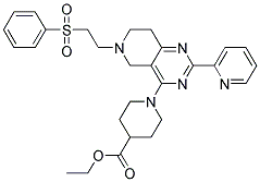 ETHYL 1-(6-[2-(PHENYLSULFONYL)ETHYL]-2-PYRIDIN-2-YL-5,6,7,8-TETRAHYDROPYRIDO[4,3-D]PYRIMIDIN-4-YL)PIPERIDINE-4-CARBOXYLATE Struktur