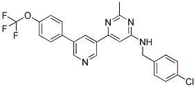 (4-CHLORO-BENZYL)-(2-METHYL-6-[5-(4-TRIFLUOROMETHOXY-PHENYL)-PYRIDIN-3-YL]-PYRIMIDIN-4-YL)-AMINE Struktur