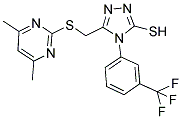 5-([(4,6-DIMETHYLPYRIMIDIN-2-YL)THIO]METHYL)-4-[3-(TRIFLUOROMETHYL)PHENYL]-4H-1,2,4-TRIAZOLE-3-THIOL Struktur