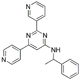 N-(1-PHENYLETHYL)-2-PYRIDIN-3-YL-6-PYRIDIN-4-YLPYRIMIDIN-4-AMINE Struktur