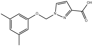 1-(3,5-DIMETHYL-PHENOXYMETHYL)-1 H-PYRAZOLE-3-CARBOXYLIC ACID Struktur