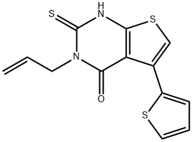 3-ALLYL-2-MERCAPTO-5-THIEN-2-YLTHIENO[2,3-D]PYRIMIDIN-4(3H)-ONE Struktur