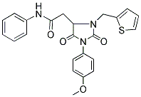 2-[1-(4-METHOXYPHENYL)-2,5-DIOXO-3-(2-THIENYLMETHYL)-4-IMIDAZOLIDINYL]-N-PHENYLACETAMIDE Struktur