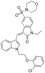 (Z)-3-((1-(2-(2-CHLOROPHENOXY)ETHYL)-1H-INDOL-3-YL)METHYLENE)-1-ETHYL-5-(MORPHOLINOSULFONYL)INDOLIN-2-ONE Struktur