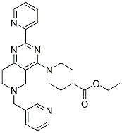 1-(2-PYRIDIN-2-YL-6-PYRIDIN-3-YLMETHYL-5,6,7,8-TETRAHYDRO-PYRIDO[4,3-D]PYRIMIDIN-4-YL)-PIPERIDINE-4-CARBOXYLIC ACID ETHYL ESTER Struktur