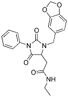 2-[3-(1,3-BENZODIOXOL-5-YLMETHYL)-2,5-DIOXO-1-PHENYLIMIDAZOLIDIN-4-YL]-N-ETHYLACETAMIDE Struktur