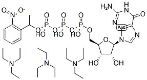 GUANOSINE-5'-TRIPHOSPHATE, P3-(1-(2-NITROPHENYL)-ETHYL)-ESTER, TRIETHYLAMMONIUM SALT Struktur