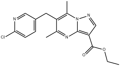 ETHYL 6-[(6-CHLORO-3-PYRIDINYL)METHYL]-5,7-DIMETHYLPYRAZOLO[1,5-A]PYRIMIDINE-3-CARBOXYLATE Struktur