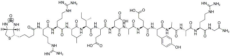 BIOTIN-ARG-ARG-LEU-ILE-GLU-ASP-ALA-GLU-TYR-ALA-ALA-ARG-GLY-NH2 Struktur