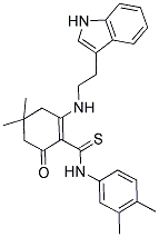 2-(2-(1H-INDOL-3-YL)ETHYLAMINO)-N-(3,4-DIMETHYLPHENYL)-4,4-DIMETHYL-6-OXOCYCLOHEX-1-ENECARBOTHIOAMIDE Struktur