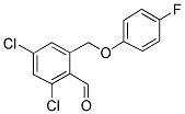 2,4-DICHLORO-6-(4-FLUORO-PHENOXYMETHYL)-BENZALDEHYDE Struktur