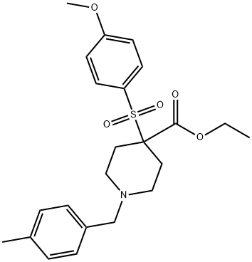 ETHYL 4-[(4-METHOXYPHENYL)SULFONYL]-1-(4-METHYLBENZYL)-4-PIPERIDINECARBOXYLATE Struktur