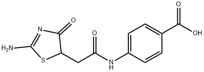 4-[[(2-AMINO-4-OXO-4,5-DIHYDRO-1,3-THIAZOL-5-YL)ACETYL]AMINO]BENZOIC ACID Struktur