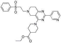 ETHYL 1-(6-[2-(PHENYLSULFONYL)ETHYL]-2-PYRIDIN-3-YL-5,6,7,8-TETRAHYDROPYRIDO[4,3-D]PYRIMIDIN-4-YL)PIPERIDINE-4-CARBOXYLATE Struktur