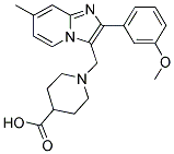 1-[2-(3-METHOXY-PHENYL)-7-METHYL-IMIDAZO[1,2-A]-PYRIDIN-3-YLMETHYL]-PIPERIDINE-4-CARBOXYLIC ACID Struktur