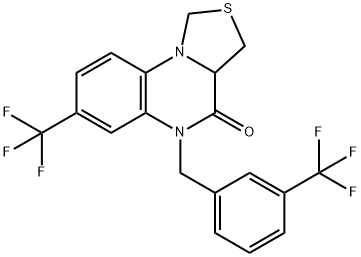 7-(TRIFLUOROMETHYL)-5-[3-(TRIFLUOROMETHYL)BENZYL]-3,3A-DIHYDRO[1,3]THIAZOLO[3,4-A]QUINOXALIN-4(5H)-ONE Struktur