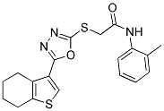 N-(2-METHYLPHENYL)-2-{[5-(4,5,6,7-TETRAHYDRO-1-BENZOTHIEN-3-YL)-1,3,4-OXADIAZOL-2-YL]THIO}ACETAMIDE Struktur