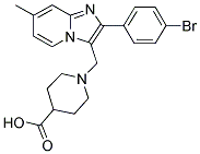 1-[2-(4-BROMO-PHENYL)-7-METHYL-IMIDAZO[1,2-A]-PYRIDIN-3-YLMETHYL]-PIPERIDINE-4-CARBOXYLIC ACID Struktur