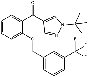 [1-(TERT-BUTYL)-1H-PYRAZOL-4-YL](2-([3-(TRIFLUOROMETHYL)BENZYL]OXY)PHENYL)METHANONE Struktur