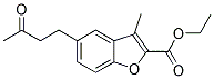 3-METHYL-5-(3-OXO-BUTYL)-BENZOFURAN-2-CARBOXYLIC ACID ETHYL ESTER Struktur