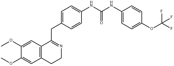 1-(4-((6,7-DIMETHOXY(3,4-DIHYDROISOQUINOLYL))METHYL)PHENYL)-3-(4-(TRIFLUOROMETHOXY)PHENYL)UREA Struktur