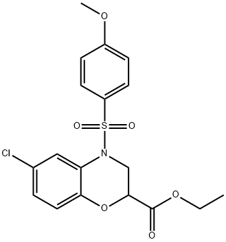 ETHYL 6-CHLORO-4-[(4-METHOXYPHENYL)SULFONYL]-3,4-DIHYDRO-2H-1,4-BENZOXAZINE-2-CARBOXYLATE Struktur