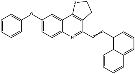 4-[(E)-2-(1-NAPHTHYL)ETHENYL]-2,3-DIHYDROTHIENO[3,2-C]QUINOLIN-8-YL PHENYL ETHER Struktur