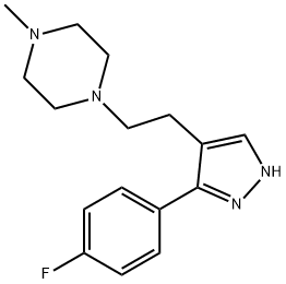 1-(2-[3-(4-FLUOROPHENYL)-1H-PYRAZOL-4-YL]ETHYL)-4-METHYLPIPERAZINE Struktur