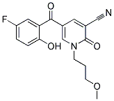 5-(5-FLUORO-2-HYDROXYBENZOYL)-1-(3-METHOXYPROPYL)-2-OXO-1,2-DIHYDROPYRIDINE-3-CARBONITRILE Struktur