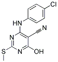 4-(4-CHLOROANILINO)-6-HYDROXY-2-(METHYLSULFANYL)-5-PYRIMIDINECARBONITRILE Struktur