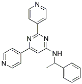 N-(1-PHENYLETHYL)-2,6-DIPYRIDIN-4-YLPYRIMIDIN-4-AMINE Struktur