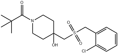 1-(4-([(2-CHLOROBENZYL)SULFONYL]METHYL)-4-HYDROXYPIPERIDINO)-2,2-DIMETHYL-1-PROPANONE Struktur