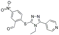 2-(4-ETHYL-5-PYRIDIN-4-YL-4 H-[1,2,4]TRIAZOL-3-YLSULFANYL)-5-NITRO-BENZALDEHYDE Struktur