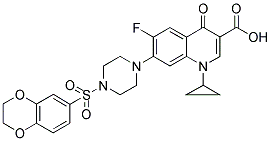 1-CYCLOPROPYL-7-[4-(2,3-DIHYDRO-BENZO[1,4]DIOXINE-6-SULFONYL)-PIPERAZIN-1-YL]-6-FLUORO-4-OXO-1,4-DIHYDRO-QUINOLINE-3-CARBOXYLIC ACID Struktur