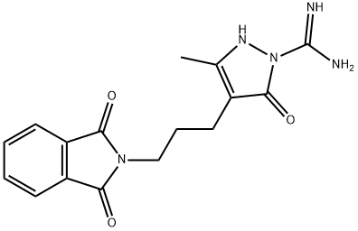 4-[3-(1,3-DIOXO-1,3-DIHYDRO-2H-ISOINDOL-2-YL)PROPYL]-3-METHYL-5-OXO-2,5-DIHYDRO-1H-PYRAZOLE-1-CARBOXIMIDAMIDE Struktur