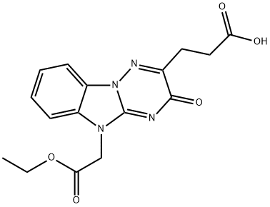 3-[5-(2-ETHOXY-2-OXOETHYL)-3-OXO-3,5-DIHYDRO[1,2,4]TRIAZINO[2,3-A]BENZIMIDAZOL-2-YL]PROPANOIC ACID Struktur