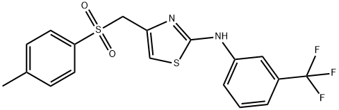 4-METHYL-1-(((4-((3-(TRIFLUOROMETHYL)PHENYL)AMINO)(3,5-THIAZOLYL))METHYL)SULFONYL)BENZENE Struktur